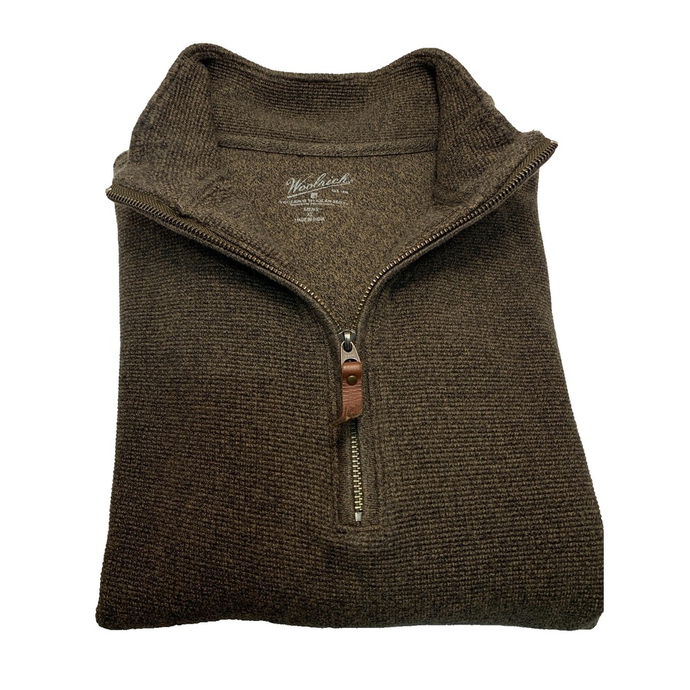 Woolrich Quarter Zip Pullover Sweater Men's XL Brown *materials tag is missing - Picture 2 of 16